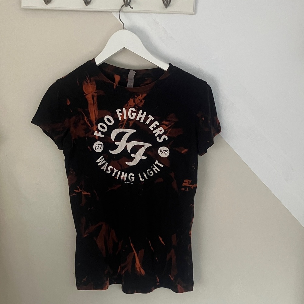 Next Level Apparel Black and Orange tie dye Foo Fighters